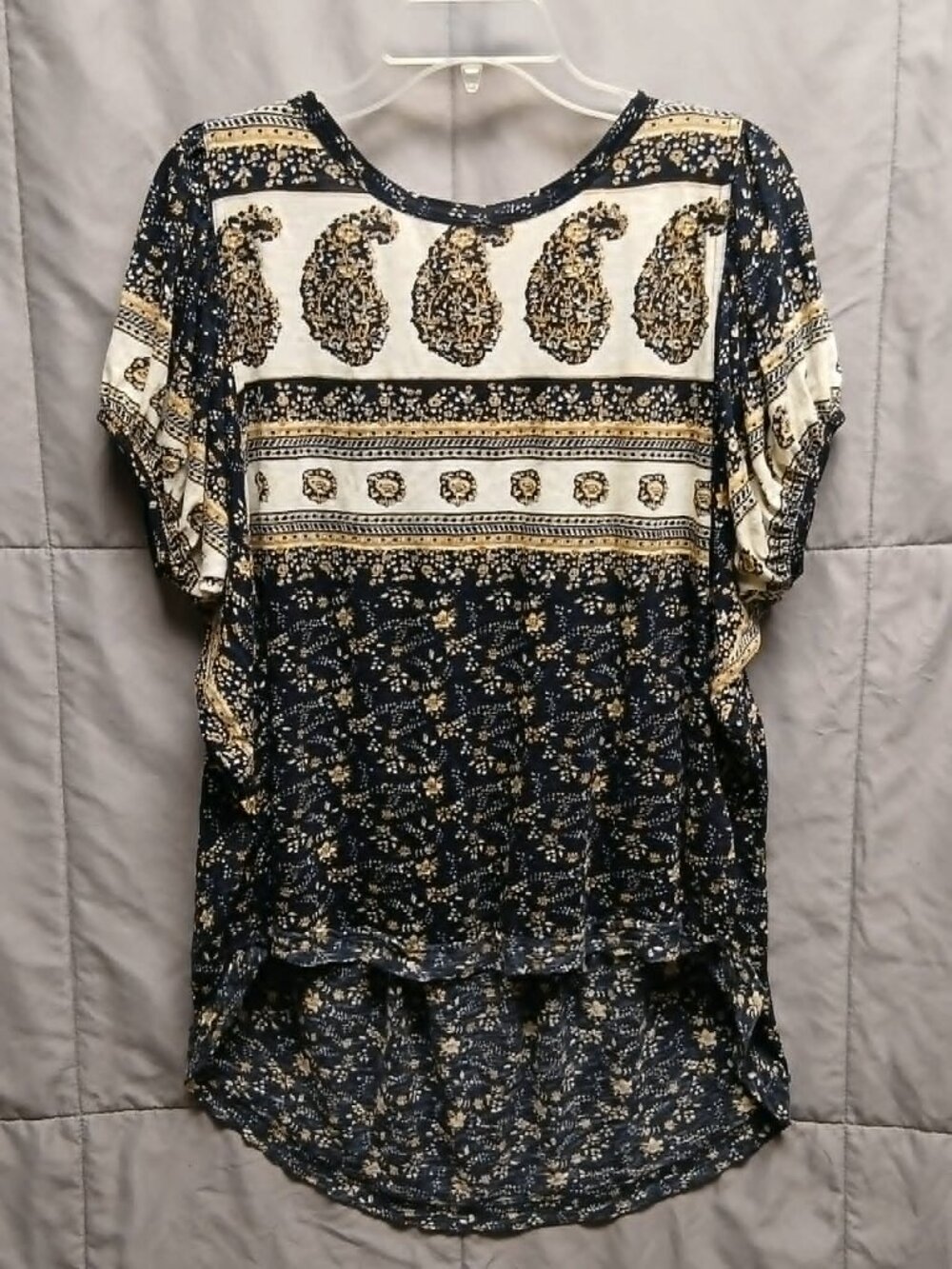 Free People Paisley Puff-Sleeve T-Shirt